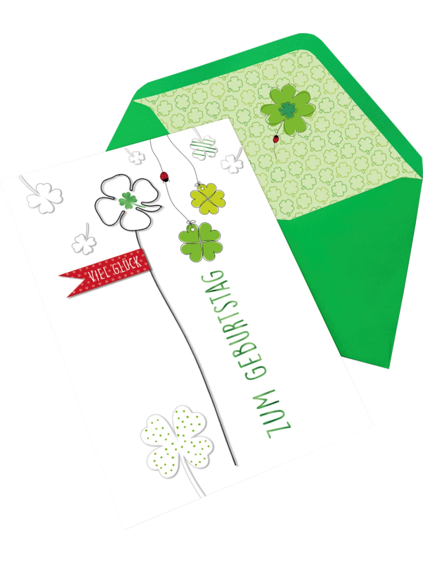 cactus grusskarte geburtstag draht kleeblatt